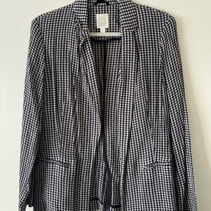 LC Lauren Conrad Black and White Gingham Blazer